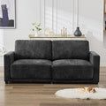 77.4" Chenille Modular Loveseat Oversized Upholstered 2 Seater Sectional Sofa with Thickened Cushions, Easy Assembly, Modern Comfy Love Seat Couch for Living Room, Black