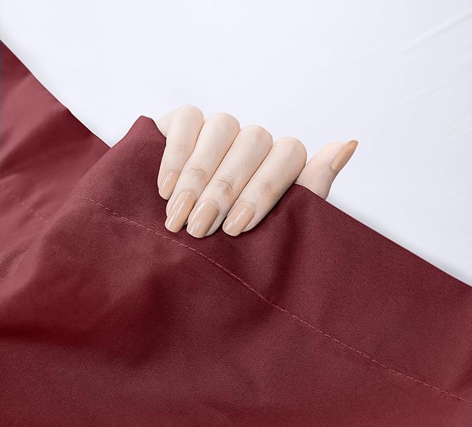 Utopia Bedding Flat Sheet - Soft Brushed Microfiber Fabric - Shrinkage & Fade Resistant Top Sheet - Easy Care - 1 Flat Sheet Only (King, Burgundy)