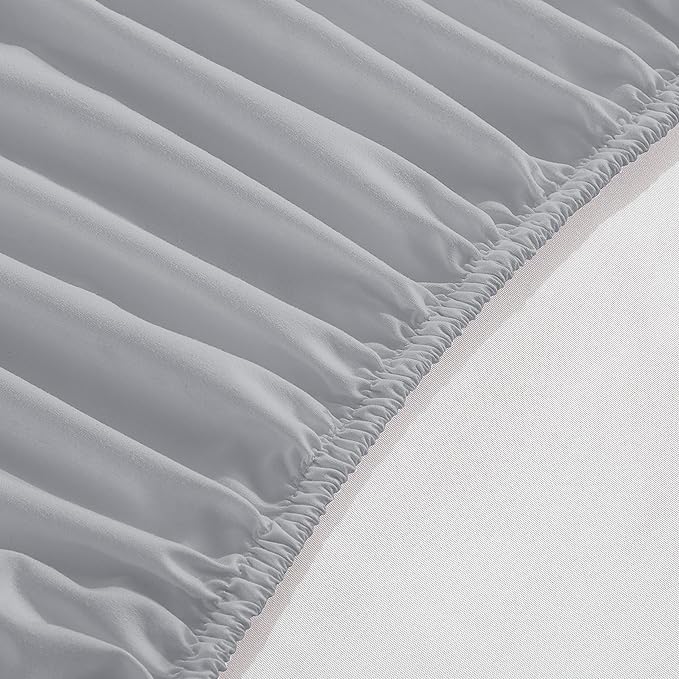 Elegant Comfort 1500 Premium Hotel Quality 18-24 Inches Deep - Extra Deep Pocket Single Fitted Sheet for High Mattress, Luxury and Softest, Smart Pocket - Wrinkle Free, Queen, Silver