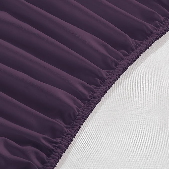Elegant Comfort 1500 Premium Hotel Quality 18-24 Inches Deep - Extra Deep Pocket Single Fitted Sheet for High Mattress, Luxury and Softest, Smart Pocket - Wrinkle Free, King, Purple