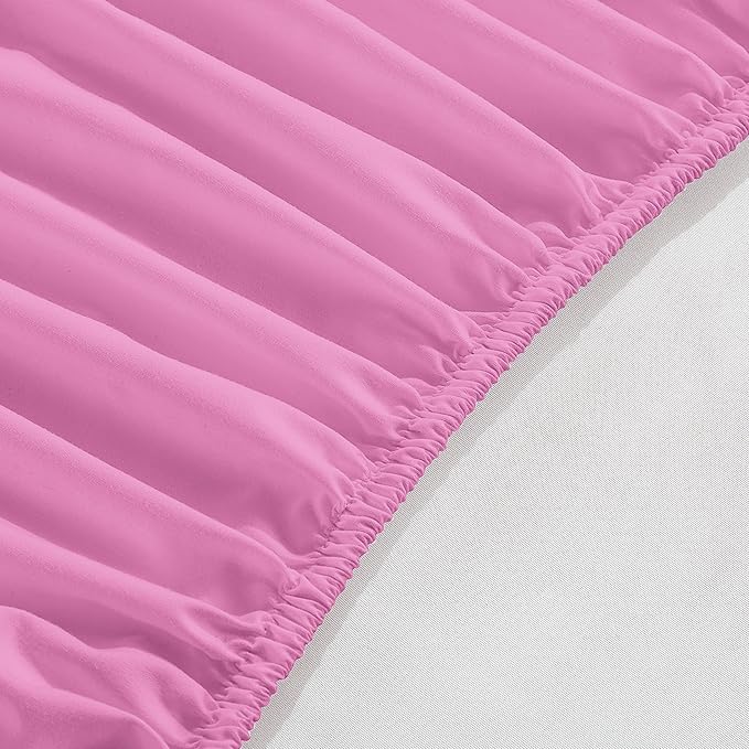 Elegant Comfort 1500 Premium Hotel Quality 18-24 Inches Deep - Extra Deep Pocket Single Fitted Sheet for High Mattress, Luxury and Softest, Smart Pocket - Wrinkle Free, California King, Light Pink