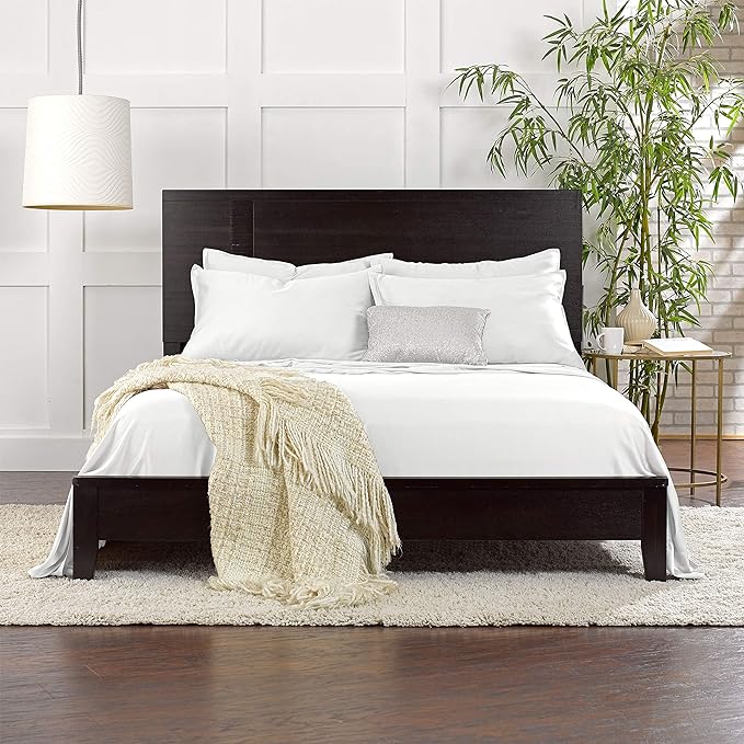 Pure Bamboo Split King Sheets, Genuine 100% Organic Viscose Derived from Bamboo Bed Sheet Set, Soft & Cooling, Double Stitching, 2 Fitted Sheets (Split King, White)