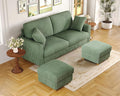 Kidirect 70in U Shaped Couch, Modular Sofa No Tool Assembly, Comfy Sectional Couches for Living Room 21in Deeper Seats, Corduroy Sofas for Living Room with 2 Pillows, Loveseat Sofa Set, Green Couch | Comfy Corduroy, Oversized 70in Couch, 700LB Tough, T...