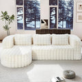 Hobestluk 96" Cloud Sectional Couch Modern Boneless Couch 3 Seater with Oversized Chaise L Shaped Modular Sofa Couches for Living Room Apartment No Assembly Required (Bubble White,Left Facing Chaise)