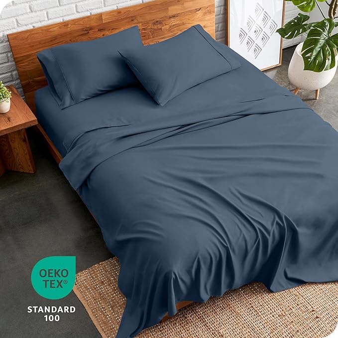 Bare Home Full XL Sheet Set - 1800 Ultra-Soft Microfiber Full Extra Long Bed Sheets - Double Brushed - Deep Pockets - Easy Fit - 4 Piece Set - Bedding Sheets & Pillowcases (Full XL, Bering Sea)
