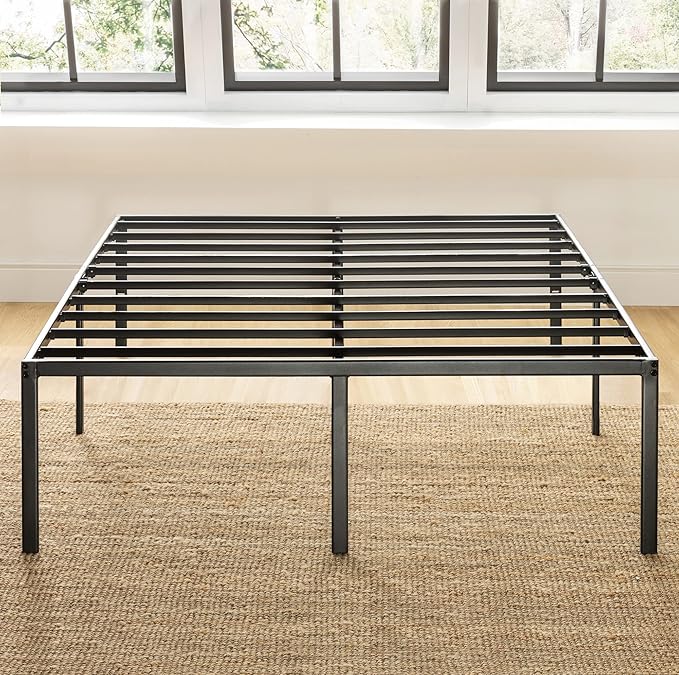 Best Price Mattress Full 18 Inch Black Metal Platform Bed Frame