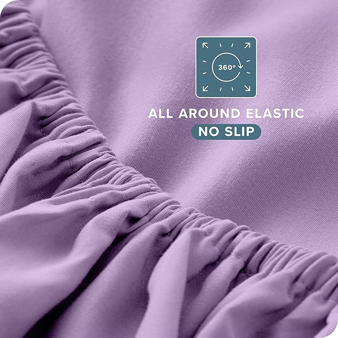 Bare Home Full Sheet Set - 1800 Ultra-Soft Microfiber Full Bed Sheets - Double Brushed - Deep Pockets - Easy Fit - 4 Piece Set - Bedding Sheets & Pillowcases (Full, Lavender)