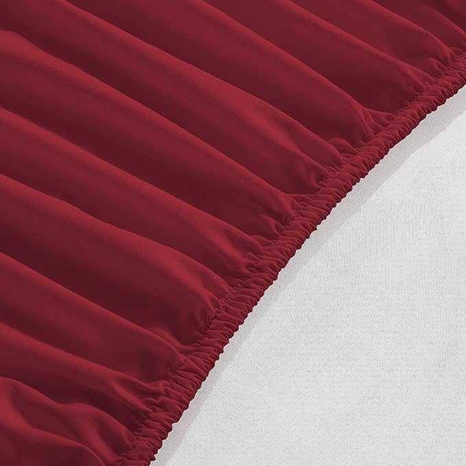 Elegant Comfort 1500 Premium Hotel Quality 18-24 Inches Deep - Extra Deep Pocket Single Fitted Sheet for High Mattress, Luxury and Softest, Smart Pocket - Wrinkle Free, Twin/Twin XL, Burgundy