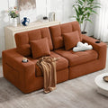 80" Boneless Loveseat Sofa in a Box,No Assembly Required Comfy Deep Seat Cloud Couch,Modern Small Couches for Living Room, Bedroom,Apartment,Caramel 1 PCS