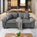 Modular Loveseat Cloud Sofa, 87.5'' Oversized Corduroy Sectional Couch with Wider Armrest and Pillow, 2 Seat Upholstered Modern Love Seat for Living Room Bedroom, Grey