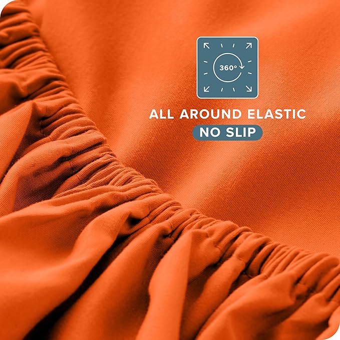 Bare Home Twin XL Sheet Set - 1800 Ultra-Soft Microfiber Twin Extra Long Bed Sheets - Double Brushed - Deep Pockets - Easy Fit - 3 Piece Set - Bedding Sheets & Pillowcases (Twin XL, Orange)