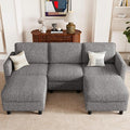 Belffin 84.3" 5 Seats U Shaped Couch Modular Sectional Sofa Washable Sectional Couches for Living Room Comfy Couches with Storage Seat Couch Sofas with Chaise,Grey