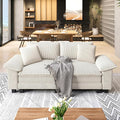 Modular Loveseat Cloud Sofa, 87.5'' Oversized Corduroy Sectional Couch with Wider Armrest and Pillow, 2 Seat Upholstered Modern Love Seat for Living Room Bedroom, Beige