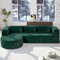 Hobestluk 96" Cloud Sectional Couch Modern Boneless Couch 3 Seater with Oversized Chaise L Shaped Modular Sofa Couches for Living Room Apartment No Assembly Required (Stripe Green,Left Facing Chaise)