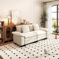 PHI VILLA Indoor Modular Couches Sets, 87.5" Sectional Loveseat Sofa with Upholstered Deep Seat, 2-Seater Comfy Couches for Living Room Bedroom, Chenille Fabric, Beige