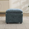 27" Large Square Ottoman with Storage, Modern Upholstered Footrest with Anti-Slip Legs for Couch Coffee Table Living Room, Bedroom, Entryway, Chenille Blue