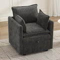 30" Cloud Modular Single Sofa Chair with Storage, Modern Upholstered Accent Chair Deep Seat, Chenille Reading Lounge Armchair for Living Room, Bedroom, Small Space, Dark Grey | Single Sofa, Accent Chair, Reading Lounge, Armchair, Chenille Sofa