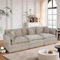 Setawix Chenille Cloud Couches for Living Room,3 Seater Cloud Sofa Couch with Deep Seat,112.2" Roomy Cloud Sofas,Modular Sectional 3 Seat Sofa with Pillows for Bedroom (Coffee, 3 Seater)