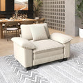 53.5'' Oversized Accent Chair, Chenille Single Seat Modular Sofa Chair with Wider Armrest and Pillow, Modern Cloud Deep Seat Armchair for Bedroom Living Room, Beige