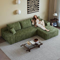 108" Sectional Couches for Living Room Cloud Couch Sofa with L-Shape Upholstered Boneless Couchs Modern Modular Sectional Couch with Chaise (Green, 108" Right Facing Chaise+2Seaters)