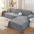 OstepDecor Sectional Couch Covers 2 Pieces, L Shaped Couch Cover Blanket, Sectional Sofa Cover Washable, Chaise Lounge Sofa Slipcovers Pet Furniture Protector for Dogs (71"x118"+71"x118", Dark Grey)