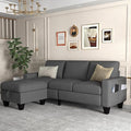 ZeeFu Couch for Living Room - 78'' Beige Linen 3 Seat L-Shaped Sectional Sofa Couches with Storage Ottoman - Modern Small Space Upholstered Furniture Sofa Set for Office Small Space Apartment
