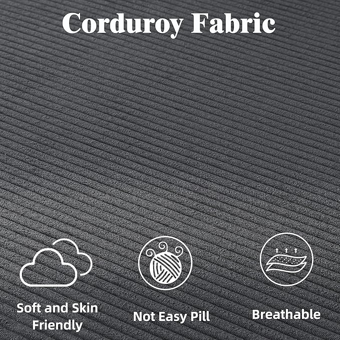 Modular Loveseat L Shaped Sofa,Boneless Cloud Couch with Ottoman (Deep Gray) | Freely Combination, No Assemble Required, Modular Design, Breathable Fabric, Convertible to Bed, Futon Bed