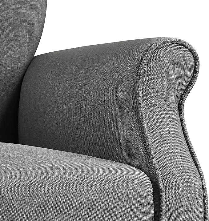Yaheetech Modern Armchair, Mid Century Accent Chair with Sturdy Wood Legs and High Back for Small Space, Upholstered Fabric Sofa Club Chair for Living Room/Bedroom/Office, Set of 2, Dark Gray
